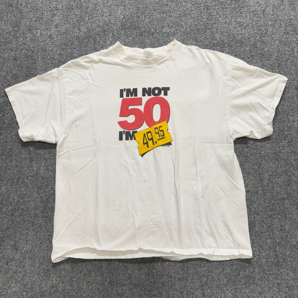 VTG I'm not 50 T-shirt Men's XL Cotton Blend Delta Pro White 90s Y2K